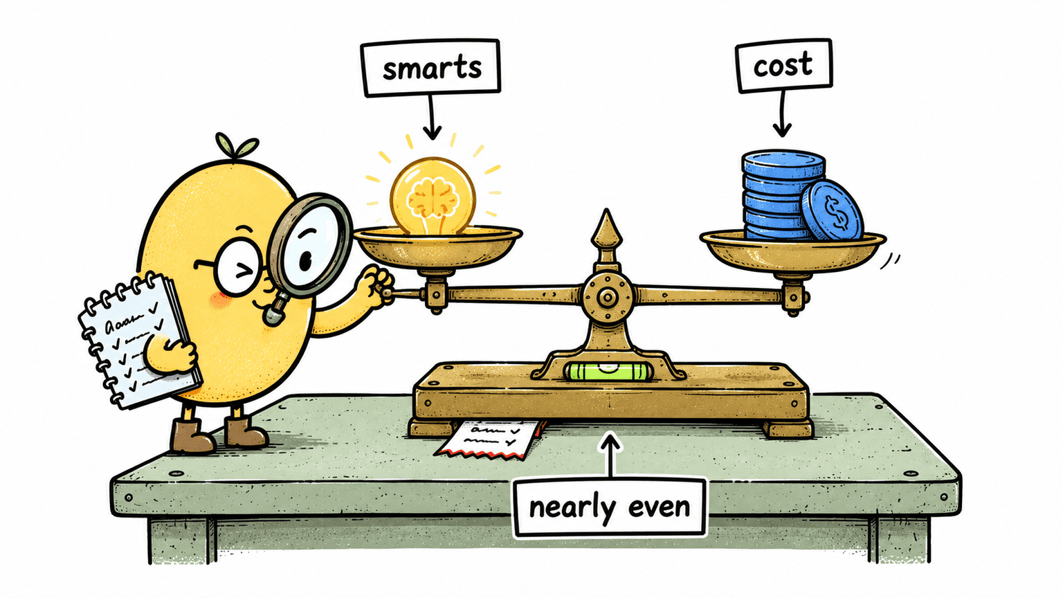 Weigh cost per task instead of cost per token, and the scale barely tips.