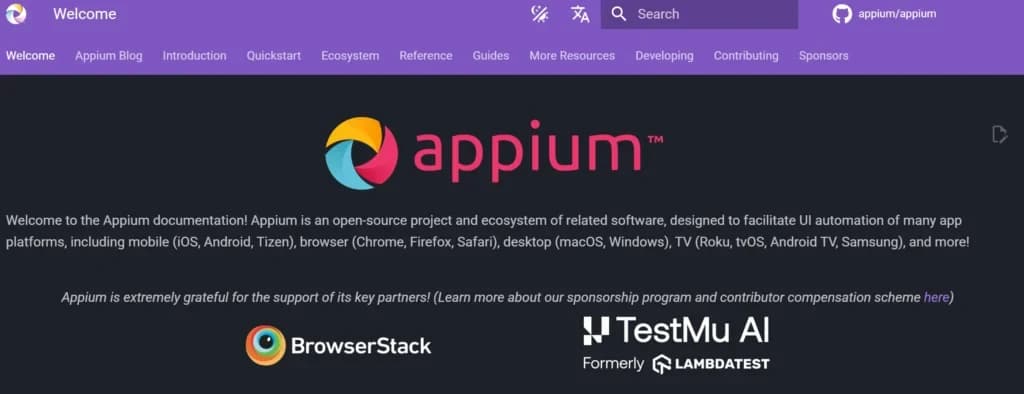 Appium mobile testing framework logo