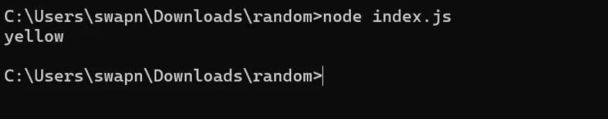 Console output selecting random element from array
