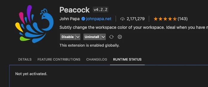 Peacock workspace color customizer extension