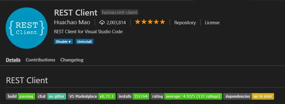 REST Client extension for HTTP requests