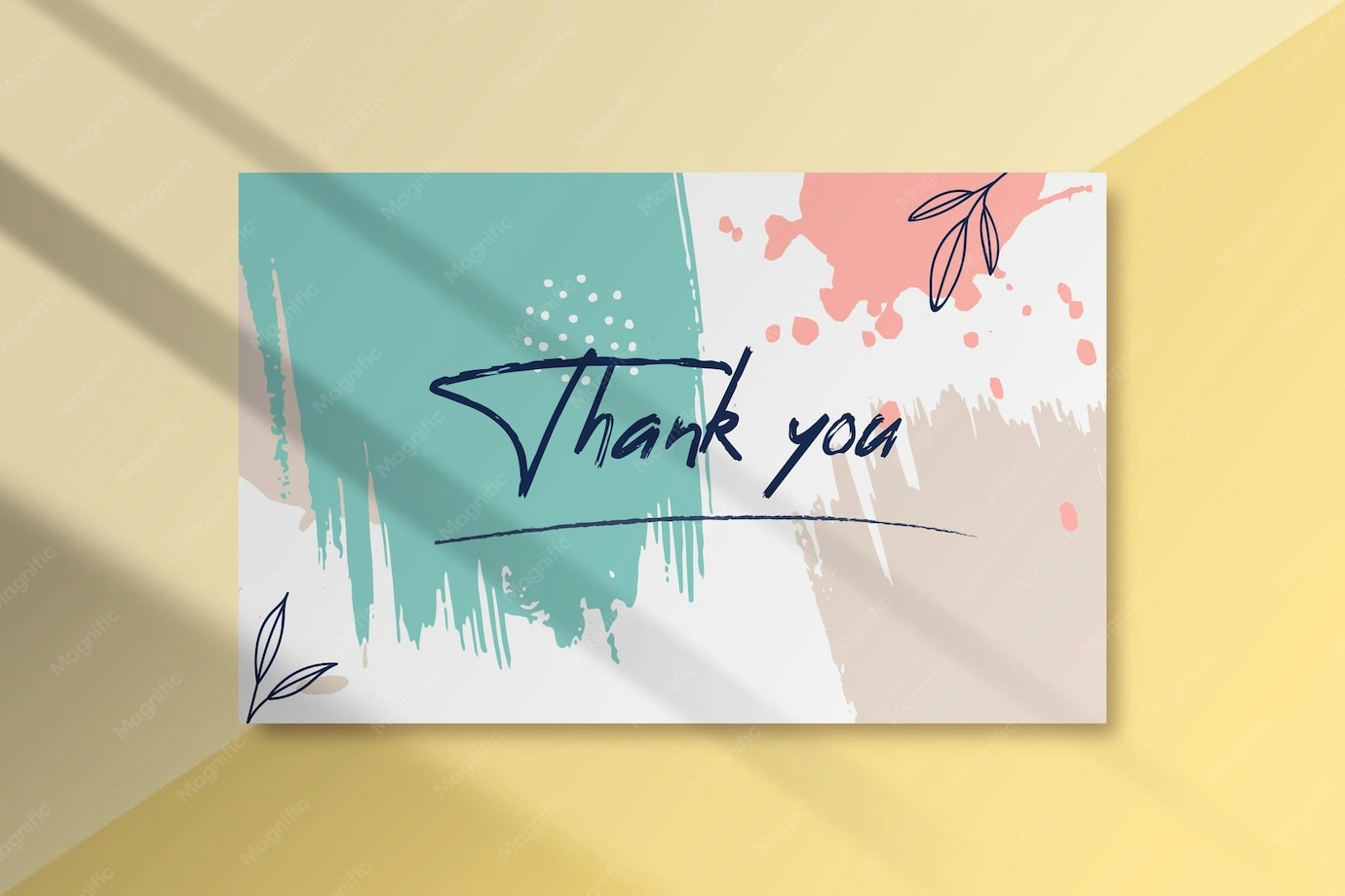 Painted thank you label graphic