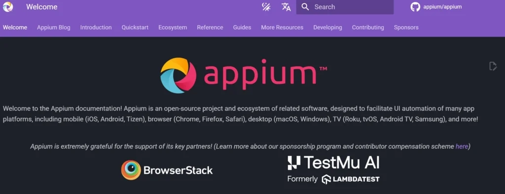 Appium mobile testing framework logo