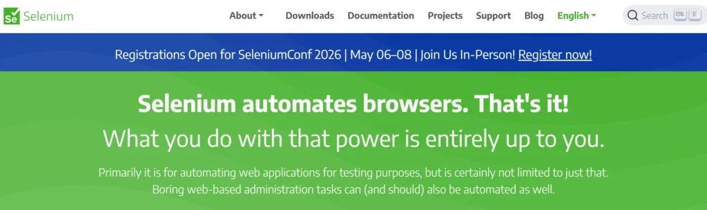 Selenium web automation platform logo