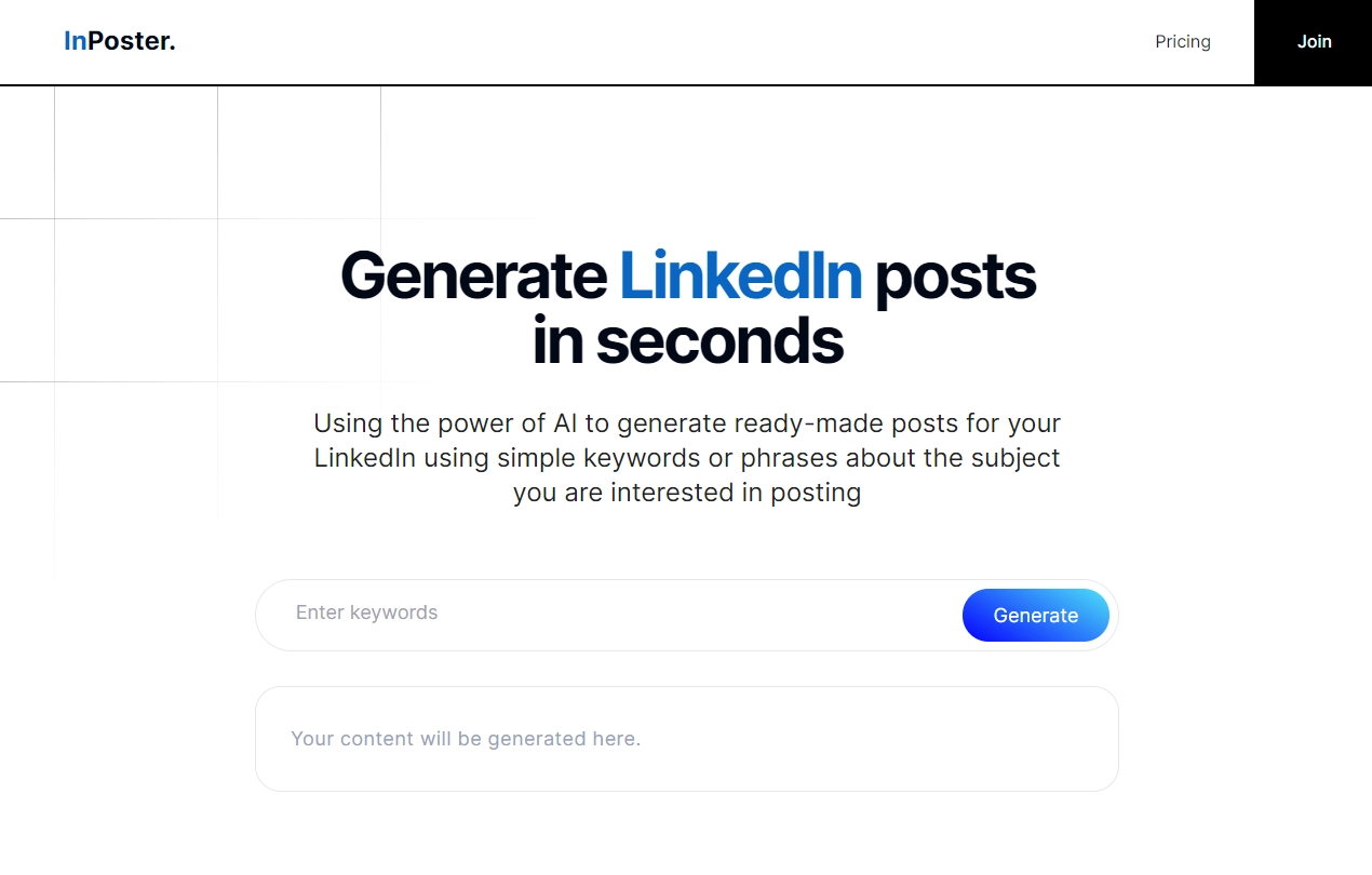 InPoster viral LinkedIn post generator SaaS app