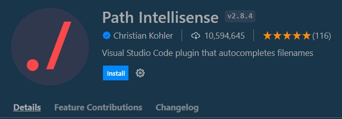 Path Intellisense extension for file path autocompletion