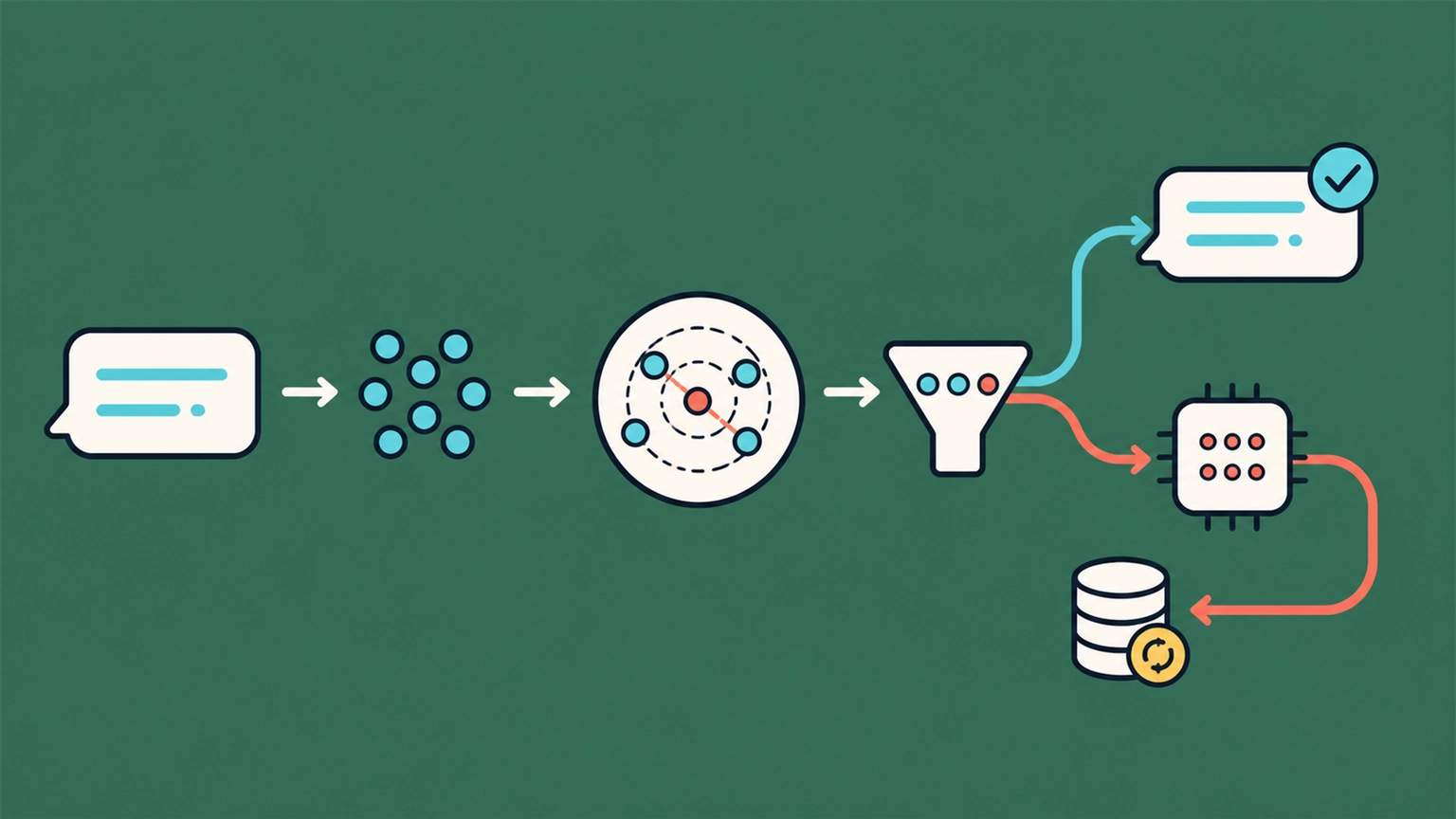 The five-step semantic caching pipeline